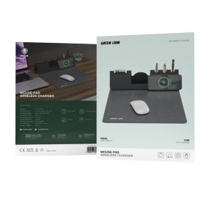 موس پد و شارژر وایرلس گرین لاین مدل GNMSPADWIRGY ا Green Lion Mouse Pad Wireless Charger