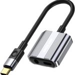 مبدل اسپلیتر گرین لاین تایپ‌سی به جک ۳.۵ میلی‌متری + شارژ | Green Lion Type-C to 3.5mm Audio + Charging Splitter