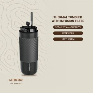 ماگ دوجداره لپرسو مدل Thermo Brew ظرفیت ۴۵۰ میلی‌لیتر مدل Lepresso Thermo Brew Insulated Tumbler 450ml