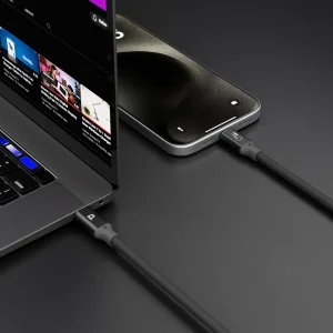 کابل USB-C به USB-C پاورولوژی مدل Powerology Power Sync Weave USB-C to USB-C Cable PC029 240W 2M