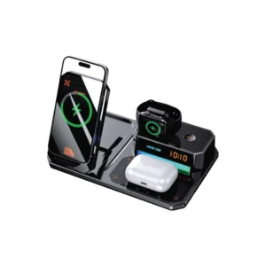 استند و شارژر وایرلس و اسپیکر گرین لاین Green Lion 6 in 1 Multifunctional Wireless Charger GN6IN1MFWCBK