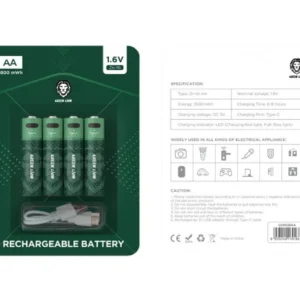 باتری شارژی آلکالاین Green Lion مدل AA 1.6 ولت