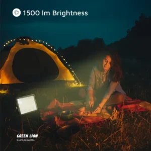چراغ کمپینگ Green Lion مدل Solar Camping Light با باتری ۷۲۰۰ میلی‌آمپرساعت