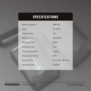 ماشین اصلاح دو تیغه Porodo مدل Dual Blade Power Shaver