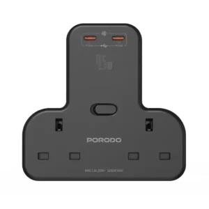 چندراهی برق Porodo مدل FWC026 با توان ۳۲۵۰ وات و خروجی PD 45W