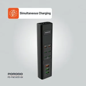 هاب شارژر USB چند پورت Porodo مدل FWC031 توان ۸۵ وات