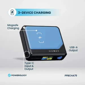 پاوربانک 100 وات پاورولوژی مدل PPBCHA79 ultra mini ظرفیت 20000 میلی آمپر