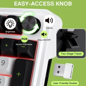 Redragon K686 RGB PRO 98-Key Wireless Gasket Keyboard | کیبورد مکانیکی ردراگون مدل K686 پرو RGB