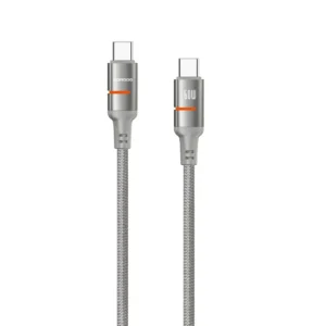 کابل USB-C پورودو با نمایشگر LED (۶۰ وات، ۱.۲ متر) مدل Porodo USB-C to USB-C LED Light Cable 60W (1.2m)