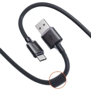 کابل شارژ USB-A به USB-C پرودو مدل Porodo USB-A to USB-C Braided Cable طول 1 متری