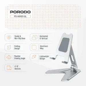 استند موبایل آلومینیومی پرودو مدل Porodo Aluminum Alloy Mobile Stand (HS21)