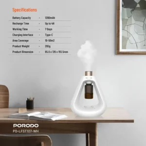 دیفیوزر بدون آب پورودو مدل Porodo Aroma Sphere Waterless Diffuser