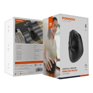 موس بی‌سیم عمودی پرودو مدل Porodo Vertical 4000 DPI Wireless Mouse