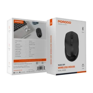 موس بیسیم دو حالته پرودو مدل Porodo 1600 DPI Dual Mode Wireless Mouse