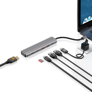 هاب 6 در 1 پاورولوژی مدل Slim با پشتیبانی از 100 وات PD و خروجی 4K