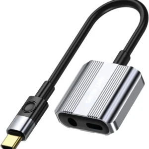 مبدل اسپلیتر گرین لاین تایپ‌سی به جک ۳.۵ میلی‌متری + شارژ | Green Lion Type-C to 3.5mm Audio + Charging Splitter
