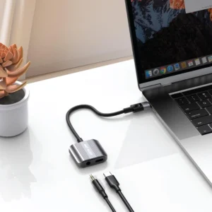 مبدل اسپلیتر گرین لاین تایپسی به جک ۳.۵ میلیمتری + شارژ | Green Lion Type-C to 3.5mm Audio + Charging Splitter