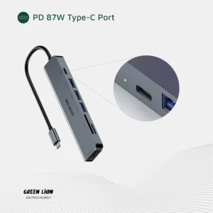 هاب ۷ در ۱ گرین لاین مدل Green Lion 7-in-1 USB-C Hub Super Speed