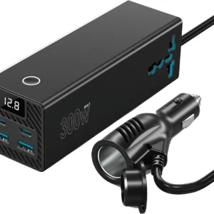 پاور اینورتر خودرو پاورولوژی مدل PWC064 (۳۰۰ وات، PD 65W) | Powerology Car Power Inverter PWC064 300W PD 65W