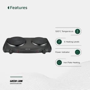 اجاق برقی گرین لاین مدل Green Lion Electric Stove GLEG-45 Dual Burner 2000W