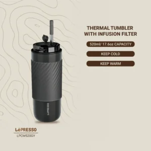 ماگ دوجداره لپرسو مدل Thermo Brew ظرفیت ۴۵۰ میلی‌لیتر مدل Lepresso Thermo Brew Insulated Tumbler 450ml
