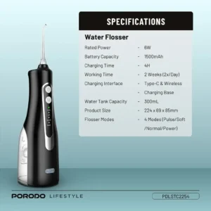 کیت بهداشت دهان پرودو لایف‌استایل مدلPorodo Lifestyle Ultimate Oral Care Duo Electric Toothbrush & Water Flosser