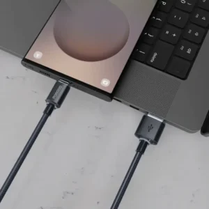 کابل USB-A به USB-C پرودو طول ۱ متر، توان ۲۷ وات مدل Porodo Braided USB-A to USB-C Cable 27W 1M