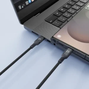 کابل USB-C به USB-C پاورولوژی مدل Powerology Power Sync Weave USB-C to USB-C Cable PC029 240W 2M