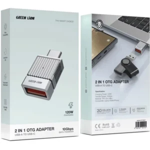 مبدل OTG گرین لاین ۲ در ۱ توان ۱۲۰ وات مدل Green Lion 2 in 1 OTG Adapter 120W 10Gbps